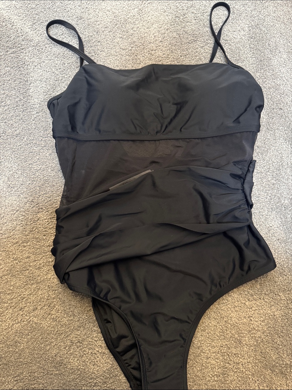 Cupshe Black Tummy Control One-Piece Swimsuit - Sleek Matte Finish